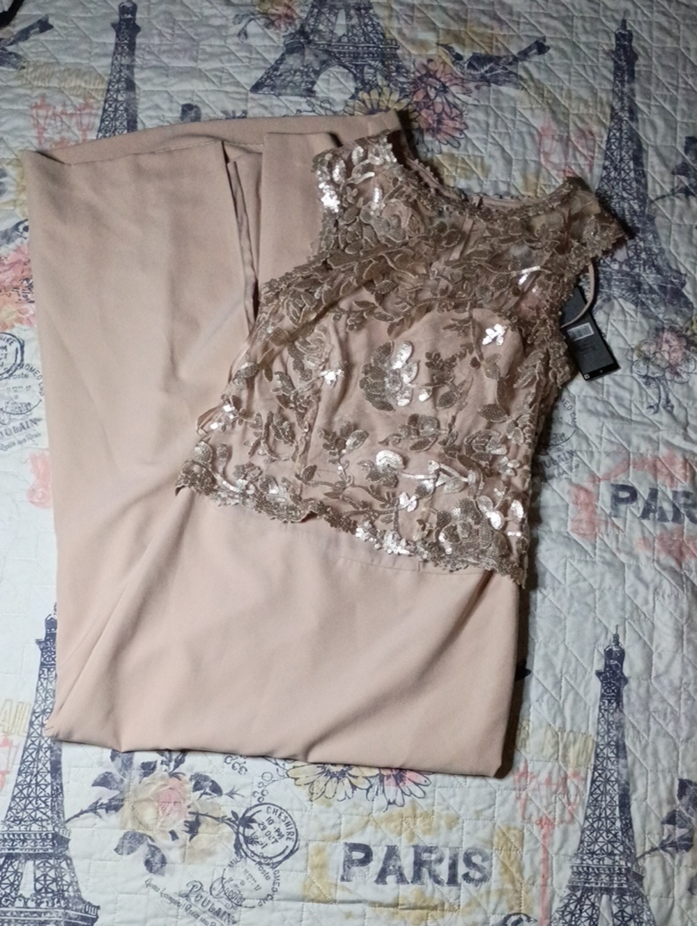 NWT Tahari Elegant Blush Sequin-Embellished Dress Size (2) - Picture 10 of 11
